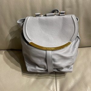 See by Chloe Baby Blue Backpack with Gold Hardware.